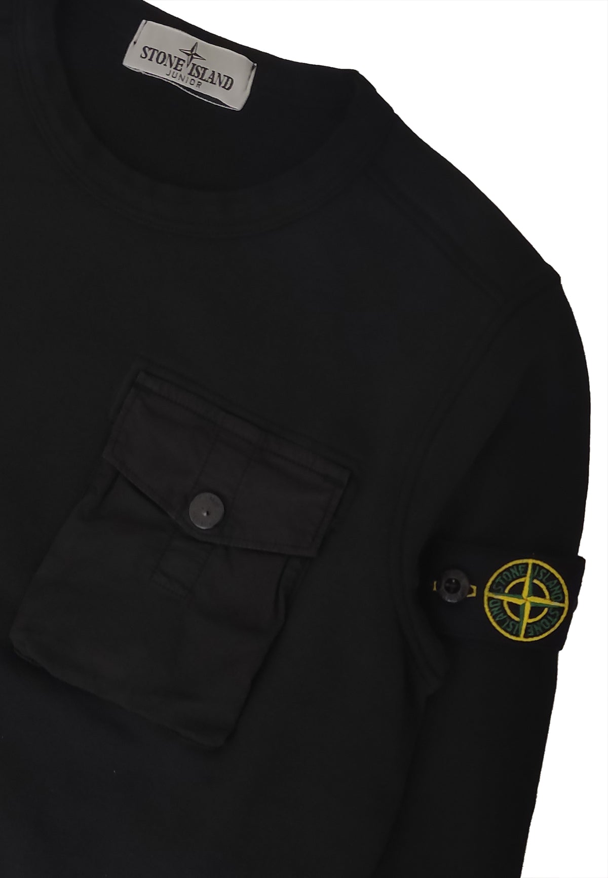 Felpa bambino Stone Island nera in cotone | ViaMonte Shop