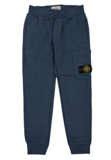 Pantalone sportivo bambino Stone Island blu in felpa di cotone | ViaMonte Shop