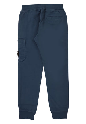 Pantalone sportivo bambino Stone Island blu in felpa di cotone | ViaMonte Shop