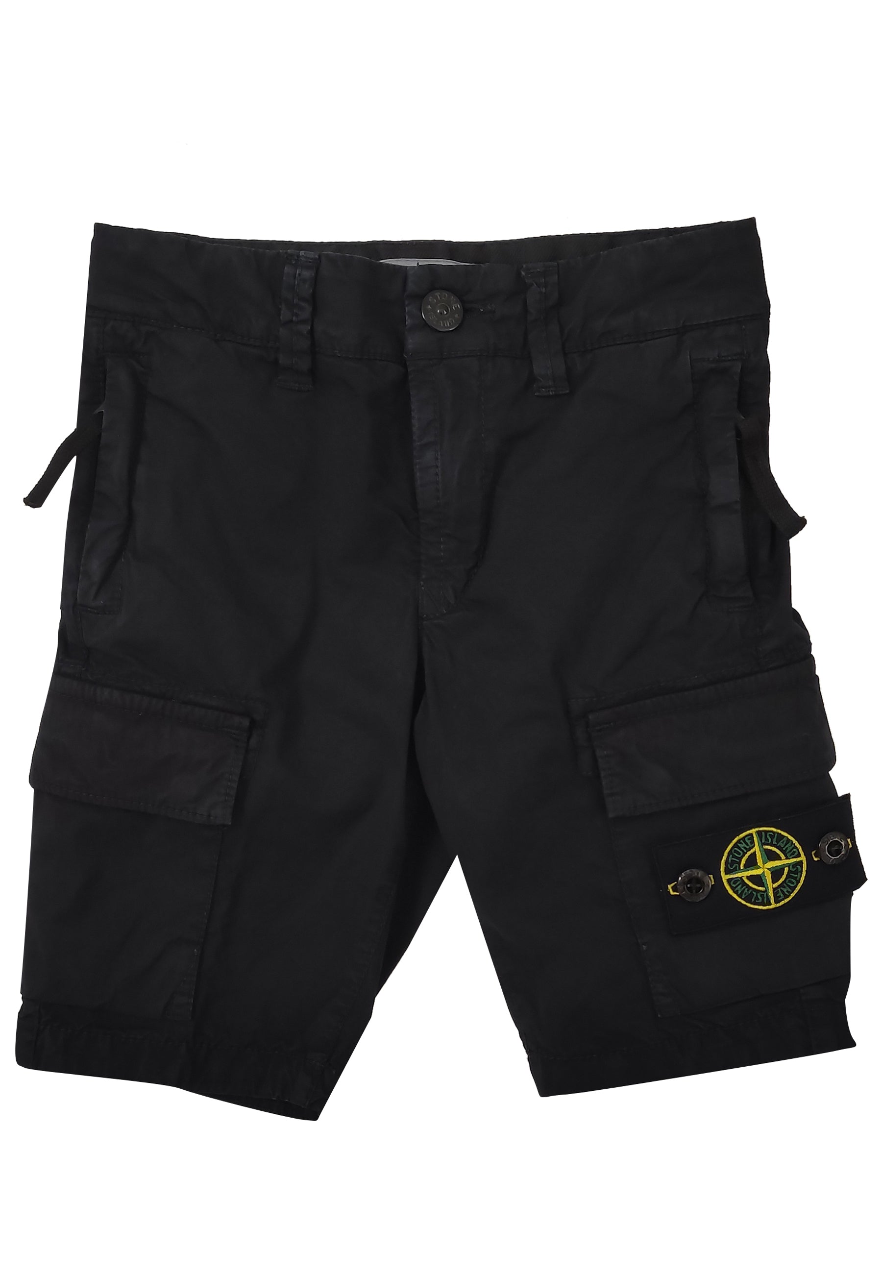 Bermuda bambino Stone Island nero in cotone | ViaMonte Shop