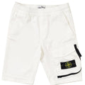 Bermuda bambino Stone Island bianco in cotone | ViaMonte Shop