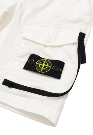 Bermuda bambino Stone Island bianco in cotone | ViaMonte Shop