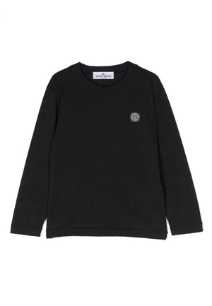 T-shirt bambino Stone Island nera in cotone | ViaMonte Shop