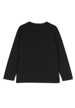 T-shirt bambino Stone Island nera in cotone | ViaMonte Shop