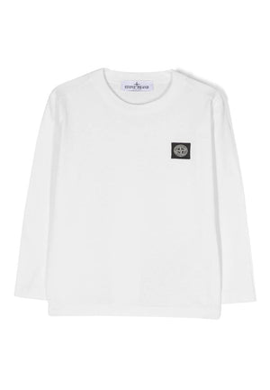 T-shirt bambino Stone Island bianca in cotone | ViaMonte Shop