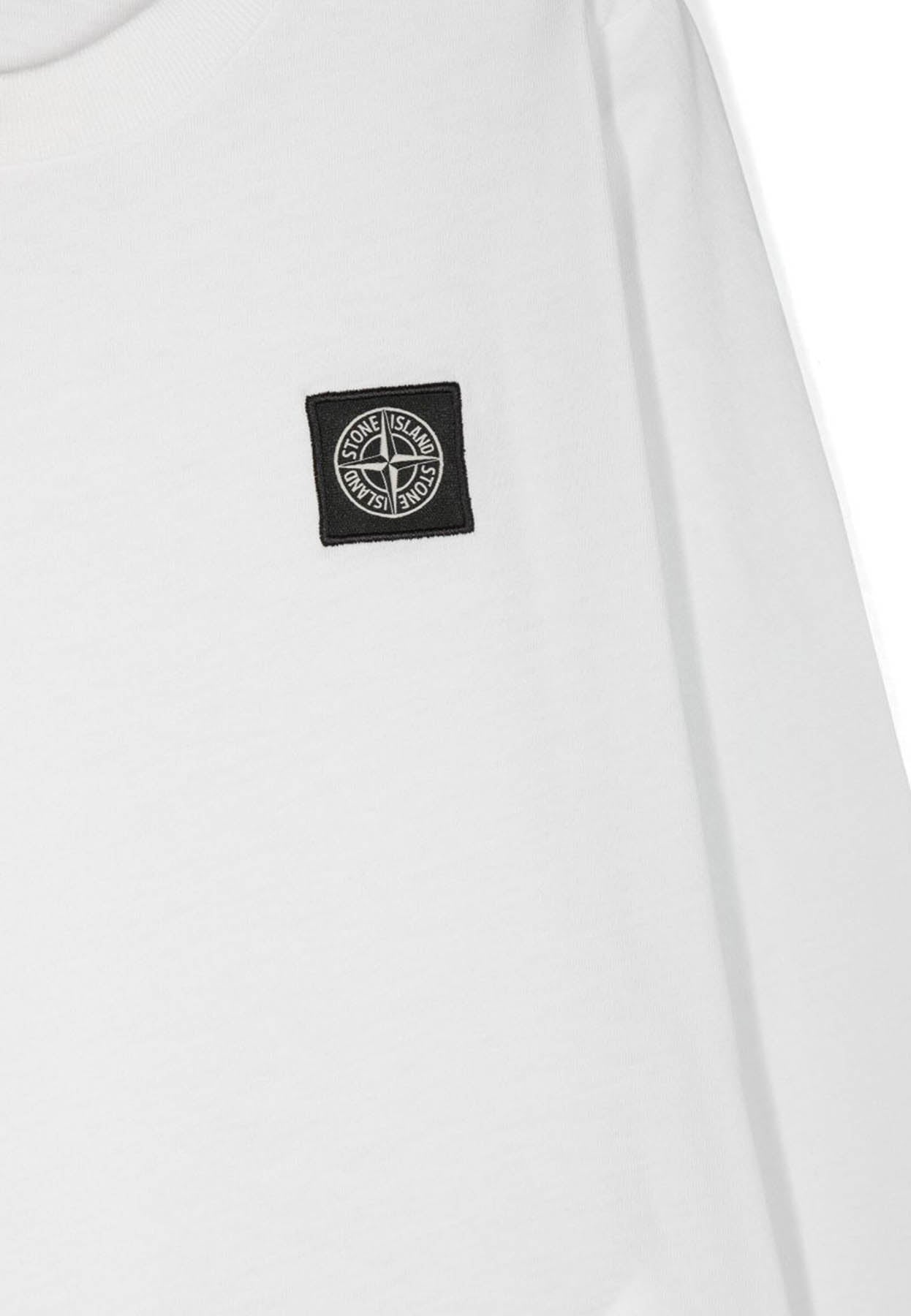 T-shirt bambino Stone Island bianca in cotone | ViaMonte Shop