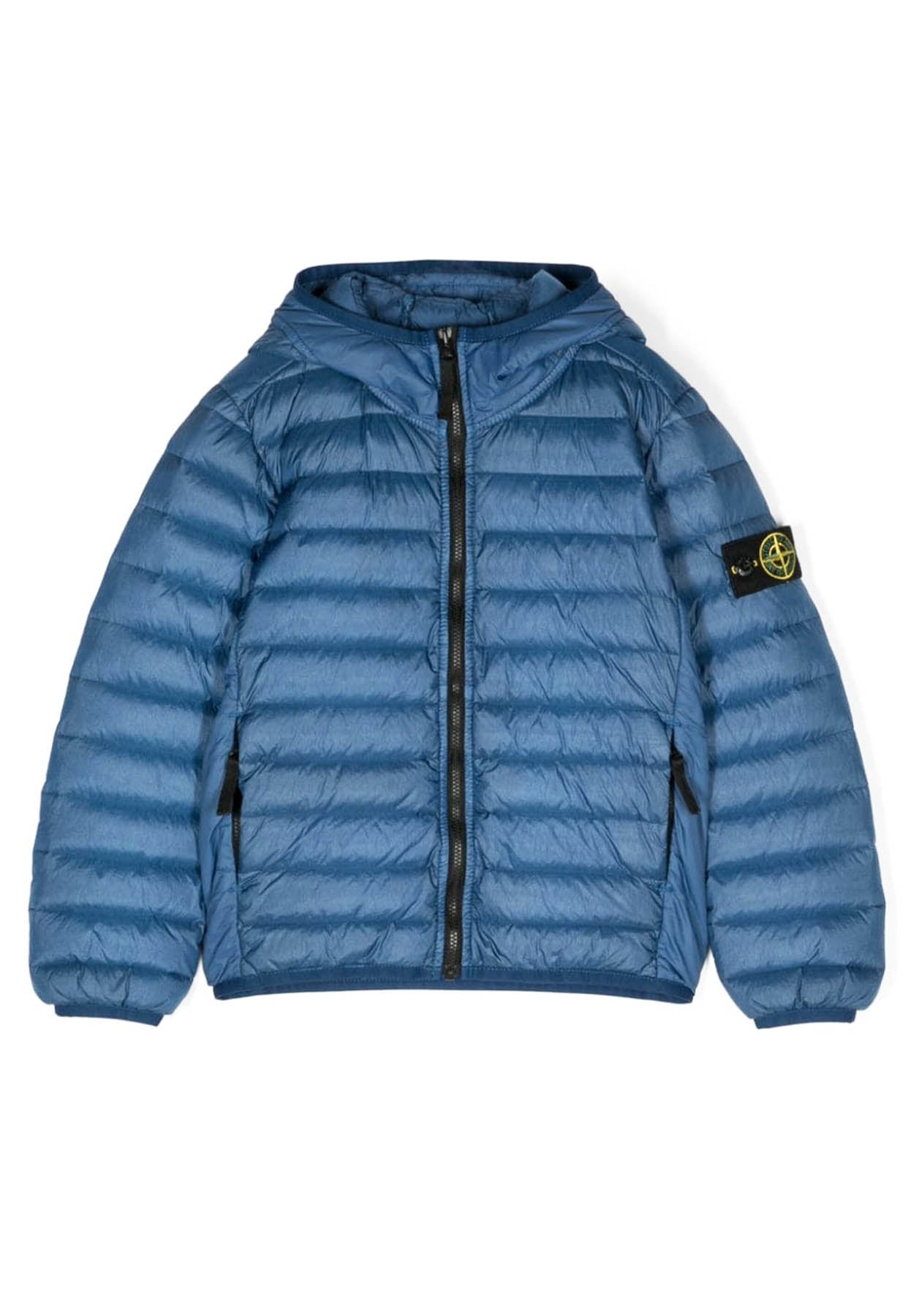 Piumino bambino Stone Island bright blue in nylon | ViaMonte Shop
