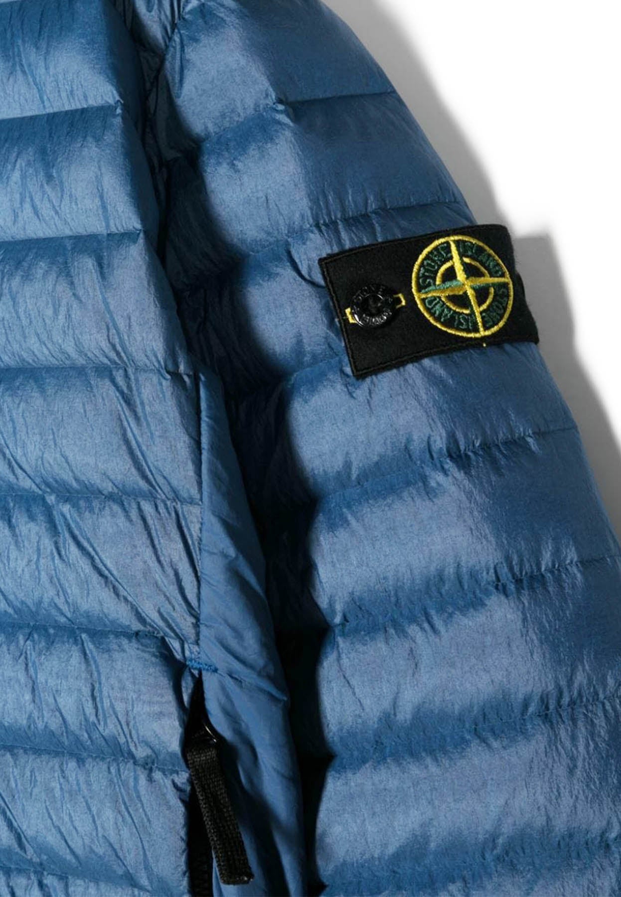 Piumino bambino Stone Island bright blue in nylon | ViaMonte Shop