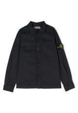 Camicia bambino Stone Island blu navy in cotone | ViaMonte Shop