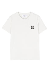 T-shirt bambino Stone Island bianca in cotone | ViaMonte Shop