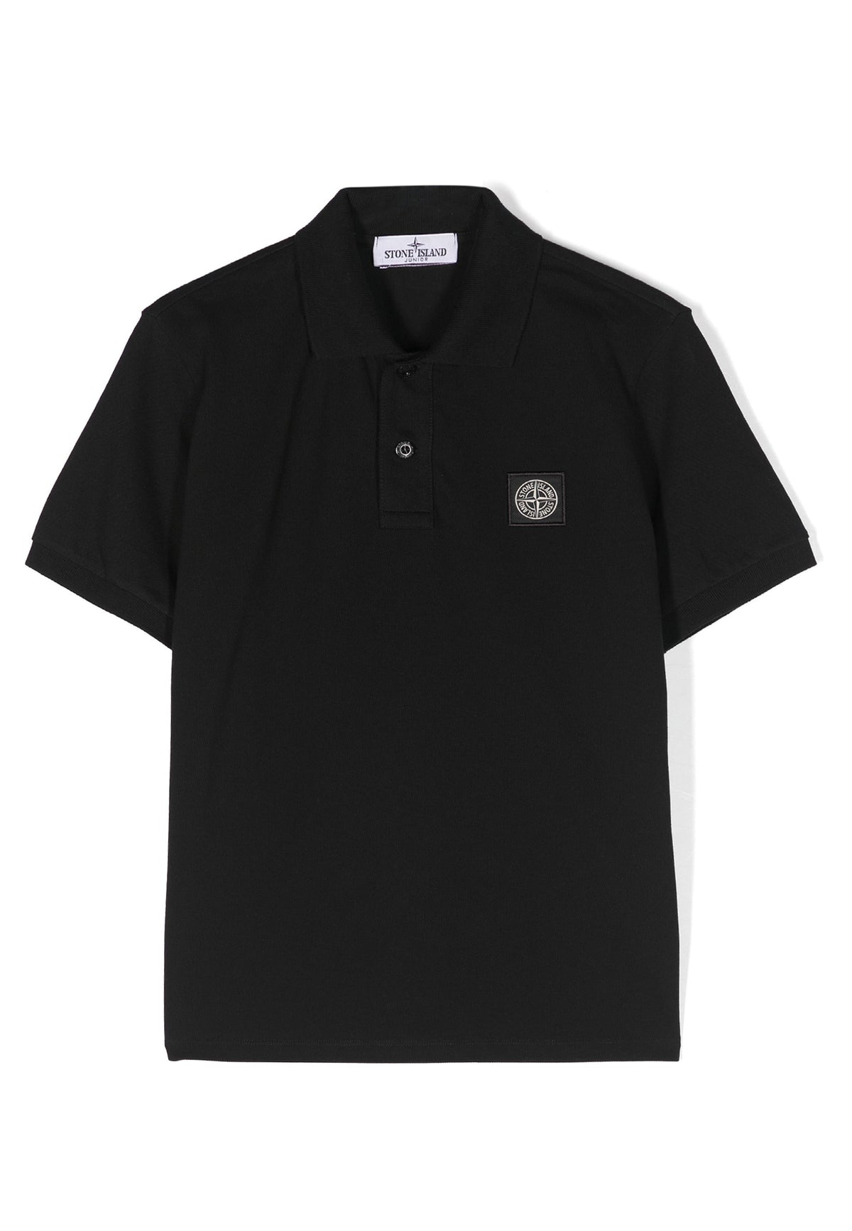 Polo bambino Stone Island nera in cotone | ViaMonte Shop