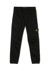 Pantalone bambino Stone Island nero in cotone | ViaMonte Shop