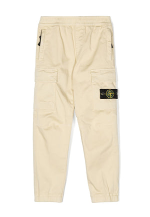 Pantalone bambino Stone Island beige in cotone | ViaMonte Shop
