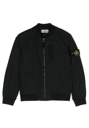 Giubbino bambino Stone Island nero in nylon | ViaMonte Shop