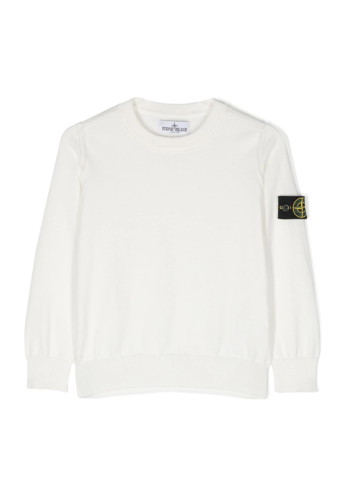 Maglia bambino Stone Island bianca in cotone | ViaMonte Shop