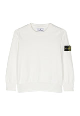 Maglia bambino Stone Island bianca in cotone | ViaMonte Shop