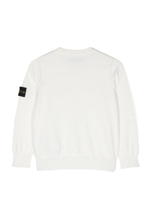 Maglia bambino Stone Island bianca in cotone | ViaMonte Shop