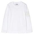 Maglia bambino Stone Island bianca in cotone | ViaMonte Shop