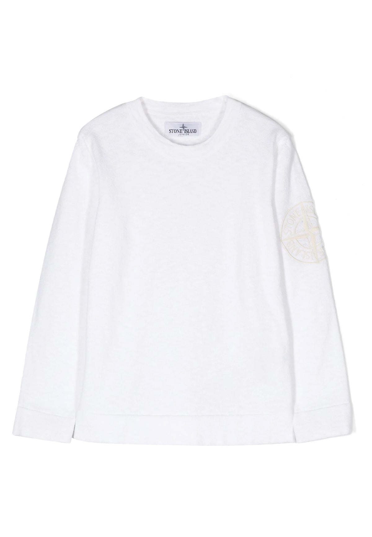 Maglia bambino Stone Island bianca in cotone | ViaMonte Shop