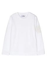 Maglia bambino Stone Island bianca in cotone | ViaMonte Shop