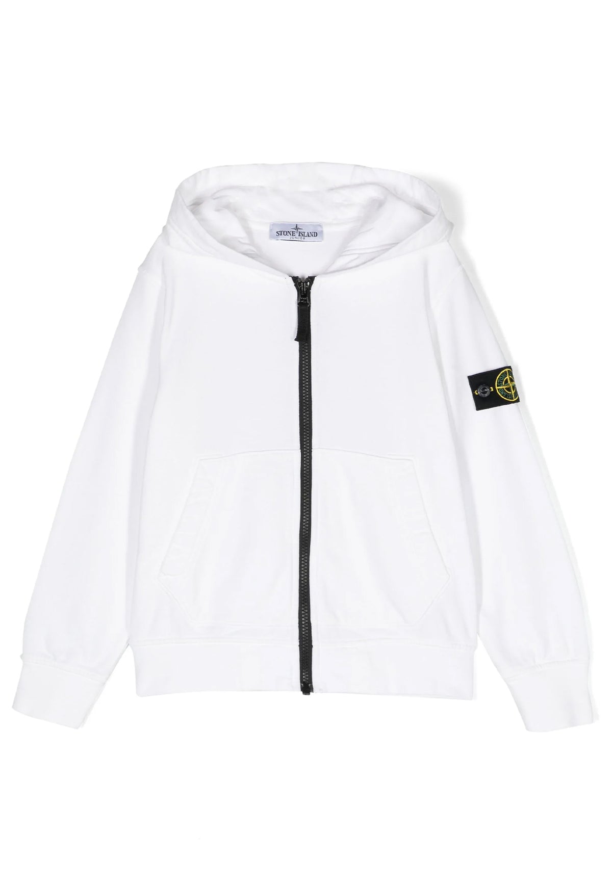 Felpa bambino Stone Island bianca in cotone | ViaMonte Shop