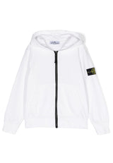 Felpa bambino Stone Island bianca in cotone | ViaMonte Shop