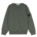 Felpa bambina Stone Island verde in cotone | ViaMonte Shop