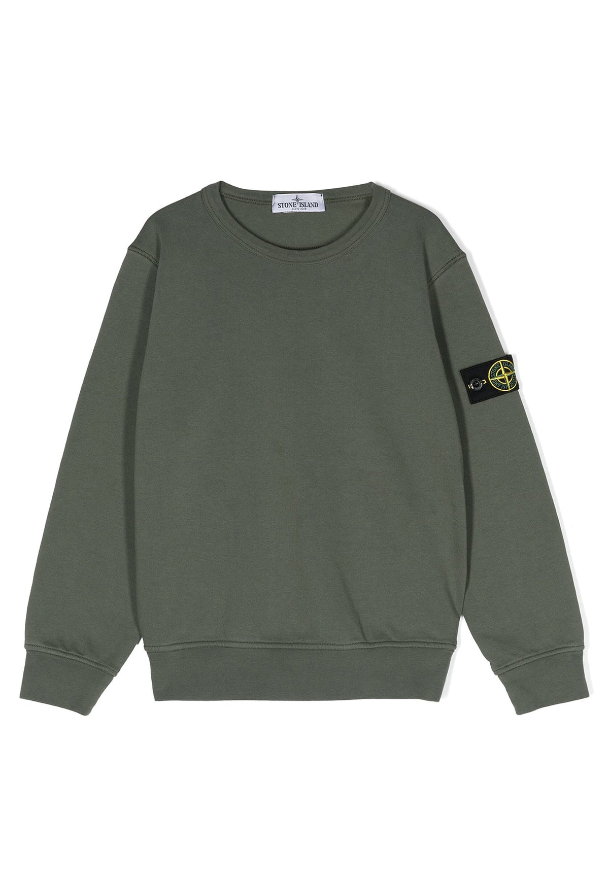 Felpa bambina Stone Island verde in cotone | ViaMonte Shop