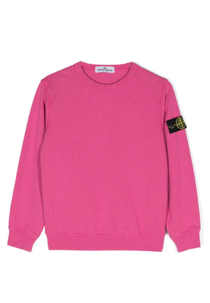 Felpa bambino Stone Island fucsia in cotone | ViaMonte Shop