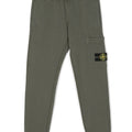 Pantalone sportivo bambino Stone Island verde in felpa di cotone | ViaMonte Shop