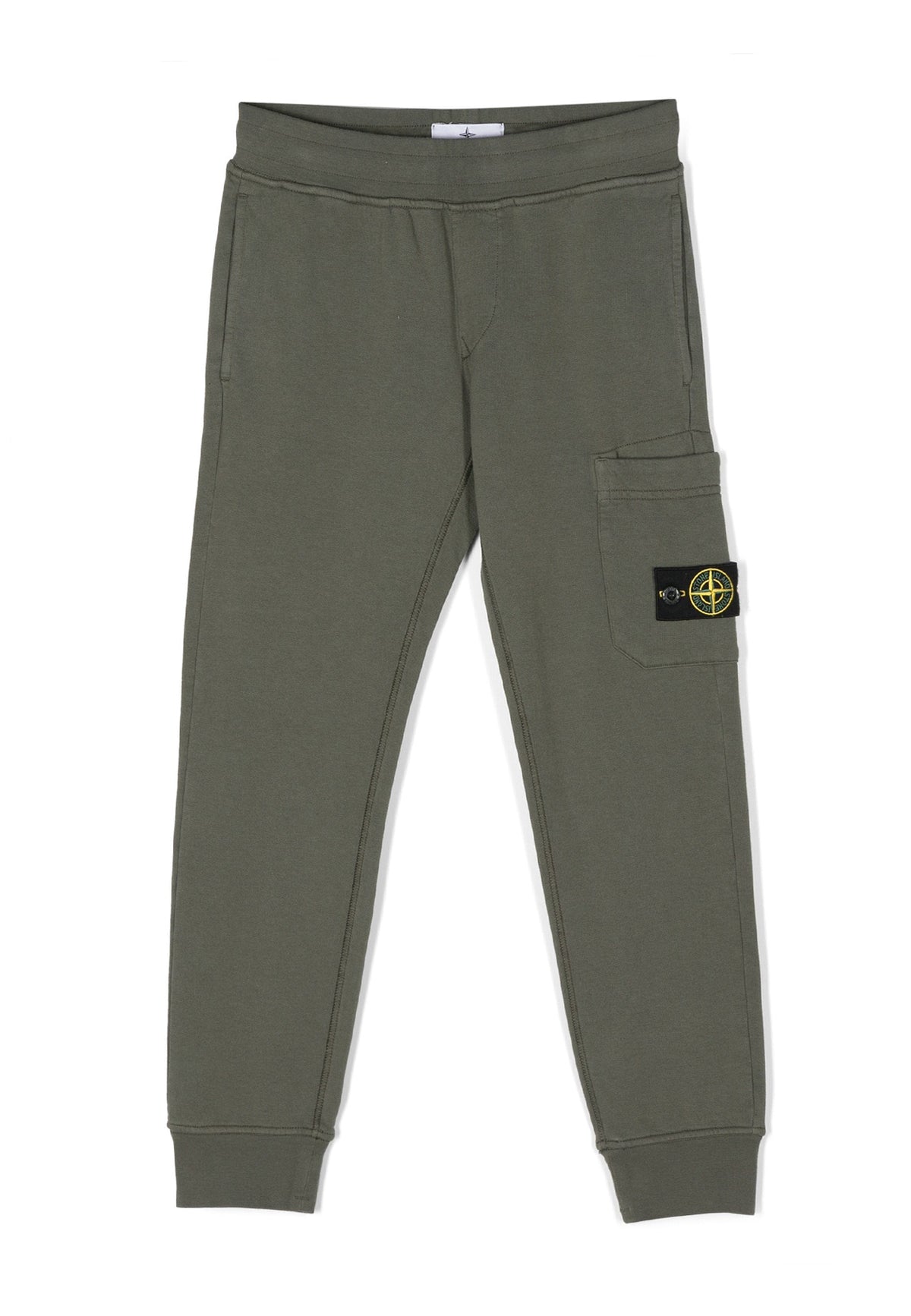 Pantalone sportivo bambino Stone Island verde in felpa di cotone | ViaMonte Shop