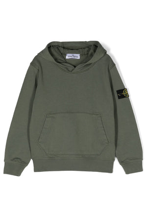 Felpa bambino Stone Island verde in cotone | ViaMonte Shop