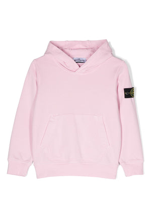 Felpa bambino Stone Island rosa in cotone | ViaMonte Shop