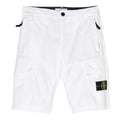 Bermuda bambino Stone Island bianco in cotone | ViaMonte Shop