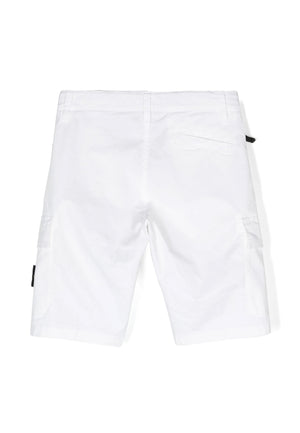 Bermuda bambino Stone Island bianco in cotone | ViaMonte Shop