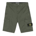Bermuda bambino Stone Island verde in cotone | ViaMonte Shop