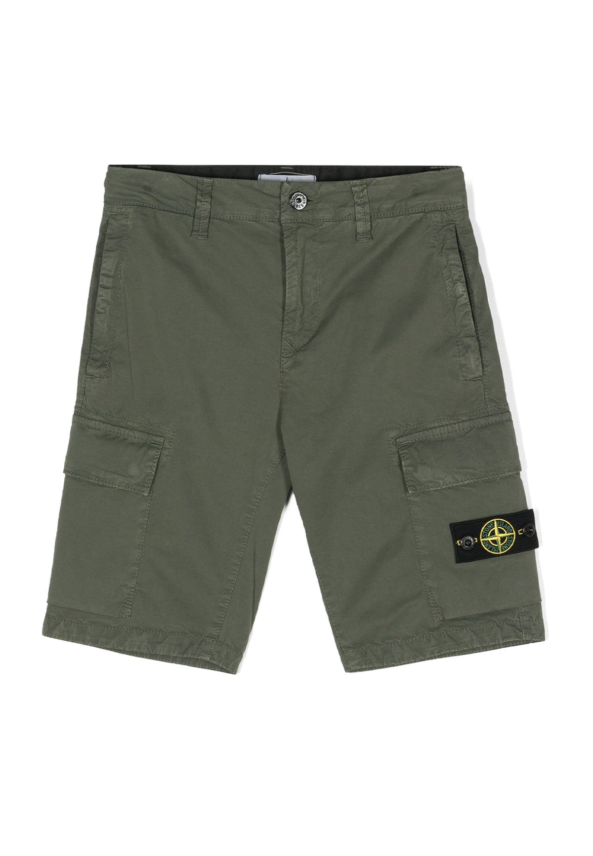 Bermuda bambino Stone Island verde in cotone | ViaMonte Shop