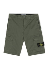 Bermuda bambino Stone Island verde in cotone | ViaMonte Shop