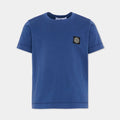 T-shirt bambino Stone Island bluette in cotone | ViaMonte Shop