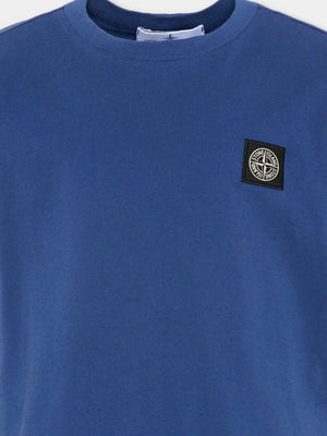 T-shirt bambino Stone Island bluette in cotone | ViaMonte Shop
