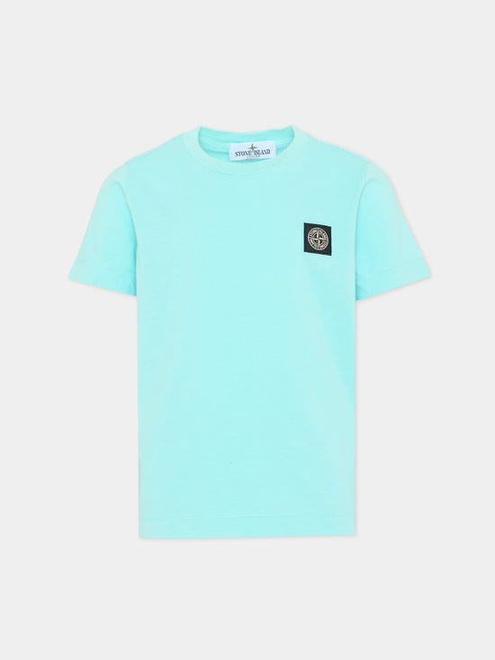 T-shirt bambino Stone Island verde acqua in cotone | ViaMonte Shop