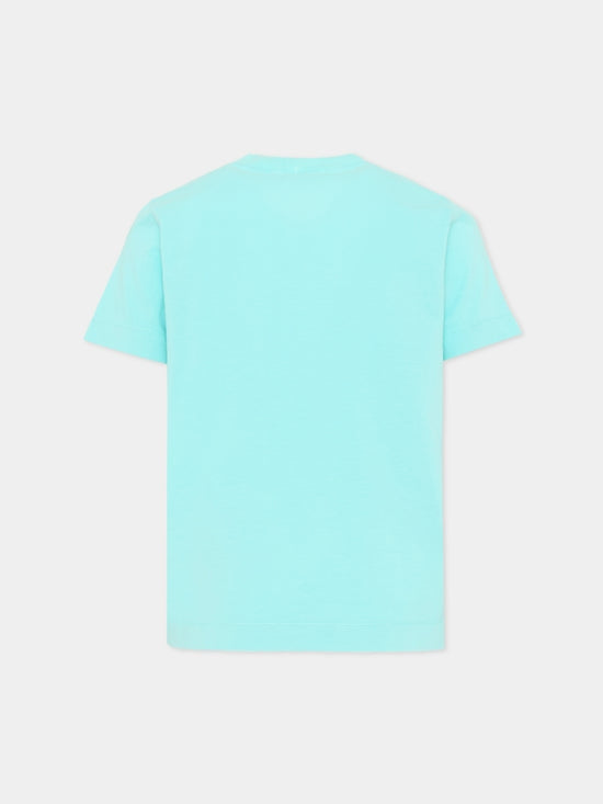 T-shirt bambino Stone Island verde acqua in cotone | ViaMonte Shop