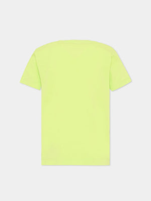 T-shirt bambino Stone Island verde fluo in cotone | ViaMonte Shop