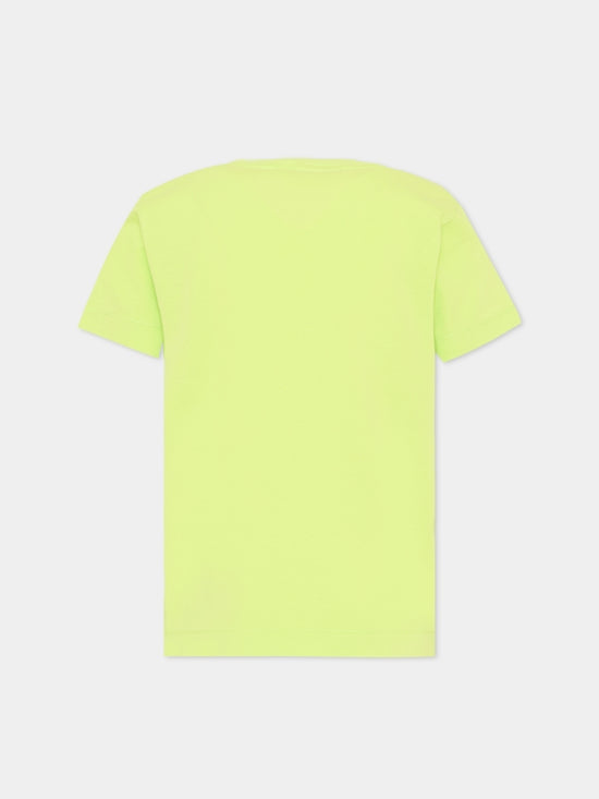 T-shirt bambino Stone Island verde fluo in cotone | ViaMonte Shop