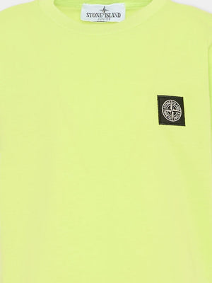 T-shirt bambino Stone Island verde fluo in cotone | ViaMonte Shop