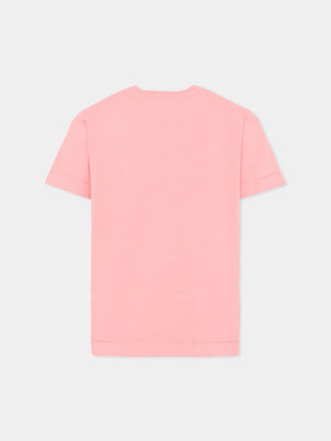 T-shirt bambino Stone Island rosa in cotone | ViaMonte Shop
