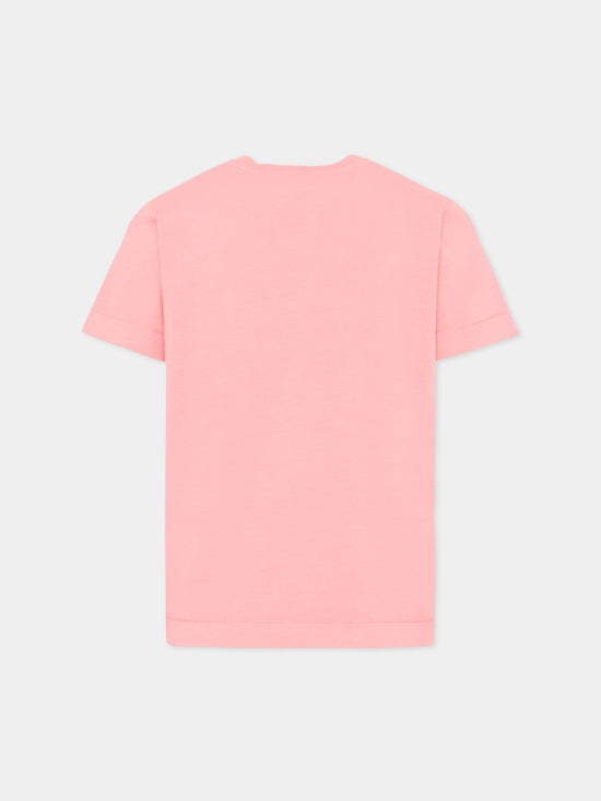 T-shirt bambino Stone Island rosa in cotone | ViaMonte Shop