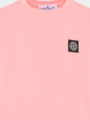T-shirt bambino Stone Island rosa in cotone | ViaMonte Shop