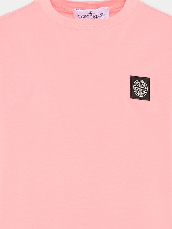 T-shirt bambino Stone Island rosa in cotone | ViaMonte Shop