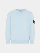 Maglia bambino Stone Island celeste in cotone | ViaMonte Shop